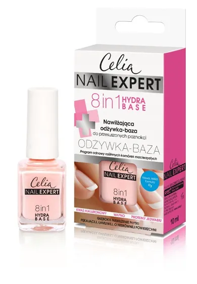 Celia, Nail Expert, nawilżająca odżywka, baza do paznokci 8w1, 10 ml