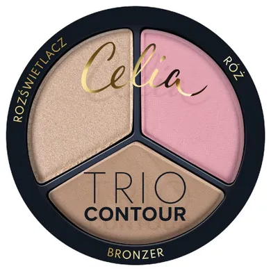 Celia, Trio Contour, zestaw do konturowania twarzy w pudrze, nr 01