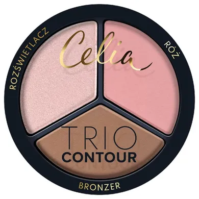Celia, Trio Contour, zestaw do konturowania twarzy w pudrze, nr 03