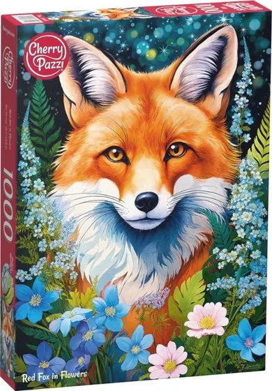 Cherrypazzi, Red Fox in Flowers, puzzle, 1000 elementów