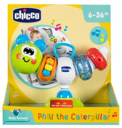 Chicco, Baby Senses, gąsienica na krzesełko do karmienia, zabawka sensoryczna