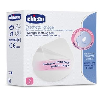Chicco, hydrożelowy kompres na piersi/brodawki, 6 szt.