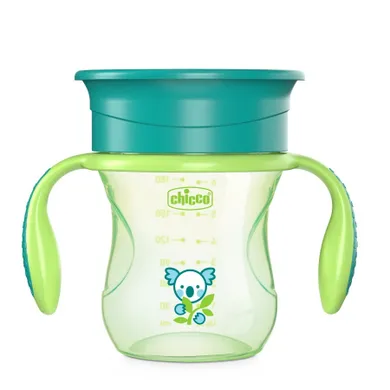 Chicco, kubek treningowy 360' do nauki samodzielnego picia, 12m+, 200 ml, green