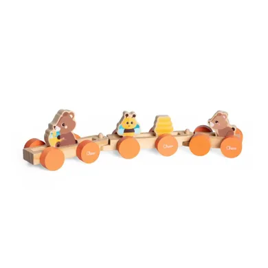 Chicco, My Wood Friends, drewniany pociąg z figurkami zwierząt