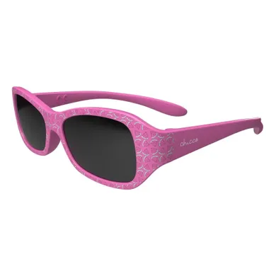 Chicco, okulary przeciwsłoneczne + etui, 12m+, różowe