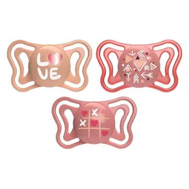 Chicco, Physioforma Light, smoczek uspokajający, silikonowy, różowy, 16-36 m, 2 szt.