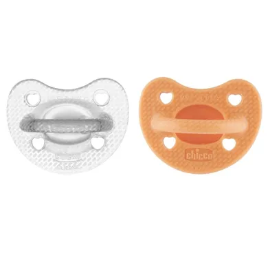Chicco, Physioforma, Soft Luxe, smoczek uspokajający, pomarańczowy, 6-16 m, 2 szt.