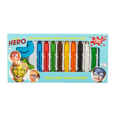 Chlapu Chlap, kredki do malowania twarzy i ciała, super hero, 10 szt.