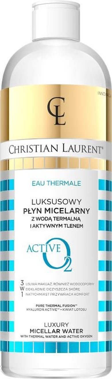 Christian Laurent, luksusowy płyn micelarny z wodą termalną i aktywnym tlenem, 3w1, 500 ml