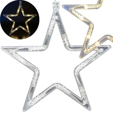 Christmas Decoration, dekoracja świetlna na okno LED, gwiazda, 10 LED