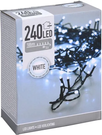 Christmas Gifts, lampki choinkowe, łańcuch świetlny, 240 LED, zimny biały