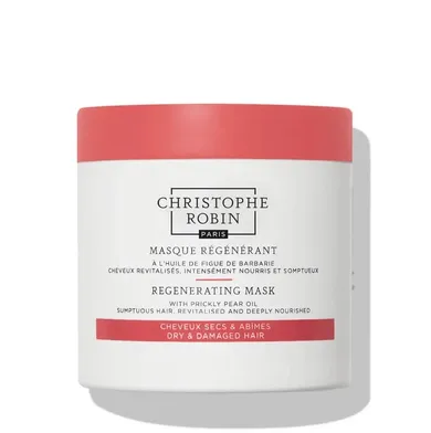 Christophe Robin, Regenerating Mask With Prickly Pear Oil, kremowa odżywcza, maska do włosów suchych i zniszczonych, 250 ml