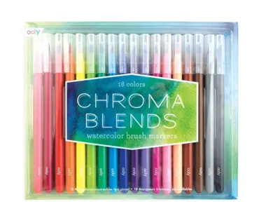 Chroma blends, flamastry pędzelkowe, akwarelowe