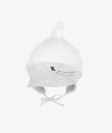 Chustka na głowę chłopięca, wiązana, biało-szara, Iltom