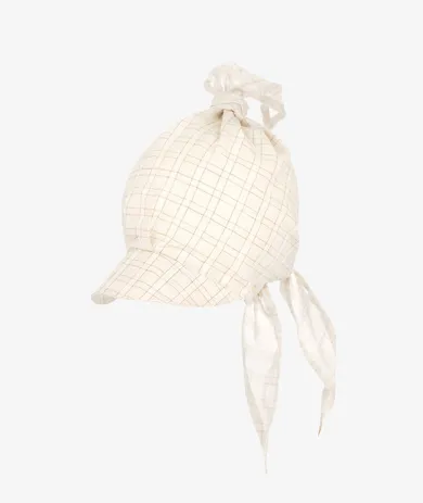 Chustka na głowę dziecięca, beżowa, krata, Iltom