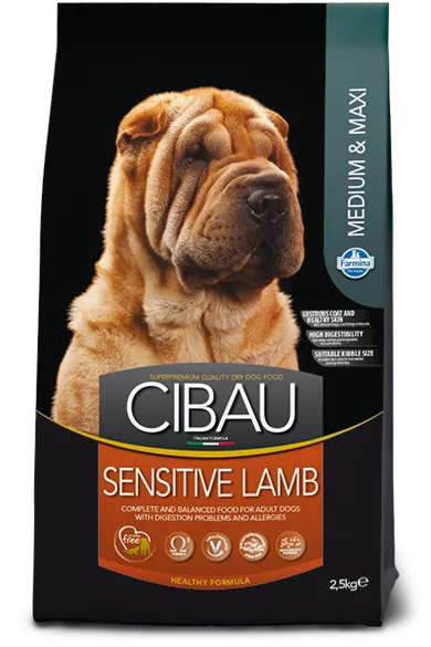 Cibau, Sensitive Lamb, karma dla psów, rasy średnie i duże, 12 kg + 2 kg