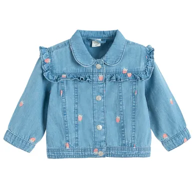 Cienka jeansowa kurtka w truskawki Cool Club