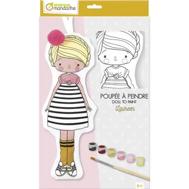 Clairefontaine, Lalka Lisa z materiału do pomalowania, zestaw kreatywny, 29 cm