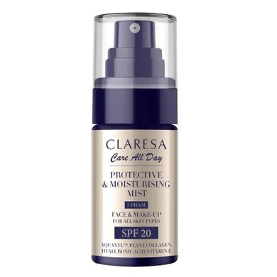 Claresa, Care All Day Protective & Moisturising Mist, mgiełka ochronno-nawilżająca, SPF20, 50 ml