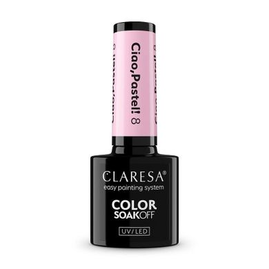 Claresa, Color Soak Off UV/LED Ciao Pastel!, lakier hybrydowy, nr 8, 5g