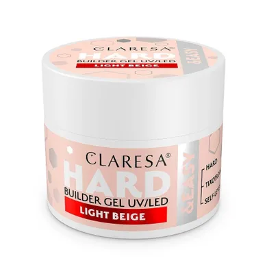 Claresa, Hard&Easy Builder Gel, żel budujący, Light Beige, 12g