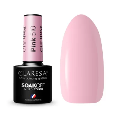 Claresa, Soak Off UV/LED Pink, lakier hybrydowy, nr 510, 5g