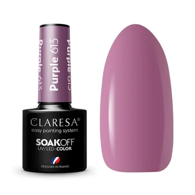 Claresa, Soak Off UV/LED Purple, lakier hybrydowy, nr 613, 5 g