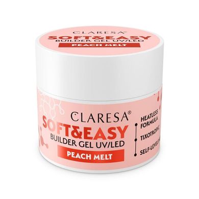 Claresa, Soft&Easy Builder Gel, żel budujący, Peach Melt, 12g