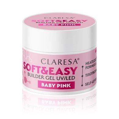 Claresa, Soft&Easy Builder, żel budujący do paznokci, baby pink, 12g