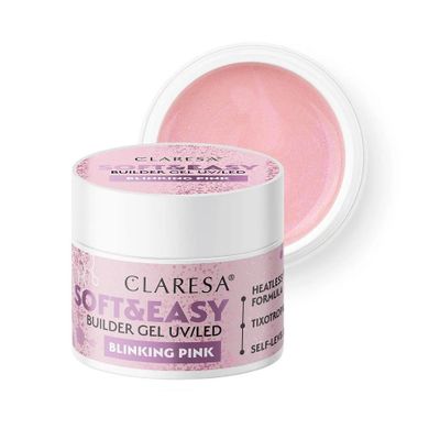Claresa, Soft&Easy, żel budujący, blinking pink, 90g