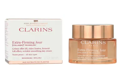 Clarins, Extra Firming Jour Collagen Wrinkle Smoothing Day Cream All Skin Types, krem wygładzający zmarszczki na dzień, 50 ml