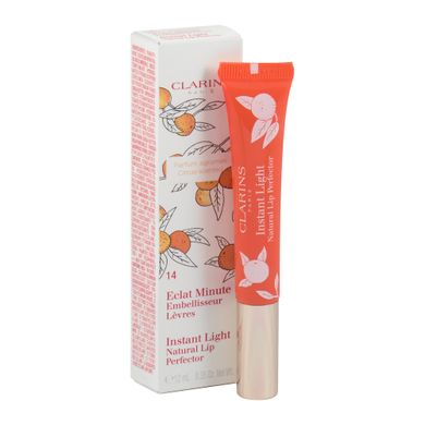 Clarins, Instant Light Natural Lip Perfector, błyszczyk, 14 Juicy Mandarin, 12 ml