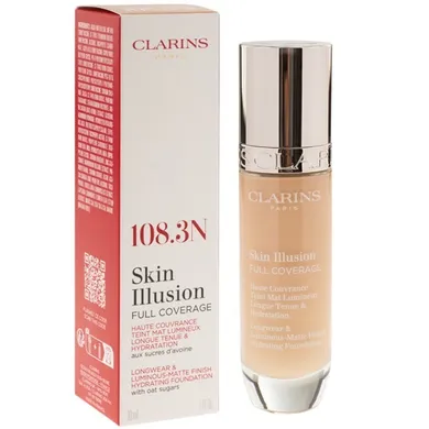 Clarins, Skin Illusion Full Coverage Hydrating Foundation, podkład nawilżający do twarzy, 108.3N, 30 ml