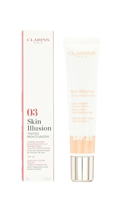 Clarins, Skin Illusion Tinted Moisturizer SPF25, krem koloryzujący do twarzy SPF25, nr 03, 40 ml
