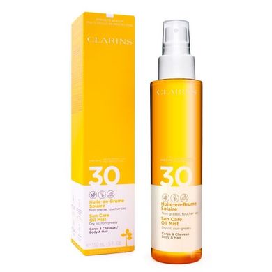 Clarins, Sun Care Oil Mist Body & Hair SPF30, mgiełka do opalania ciała, 150 ml