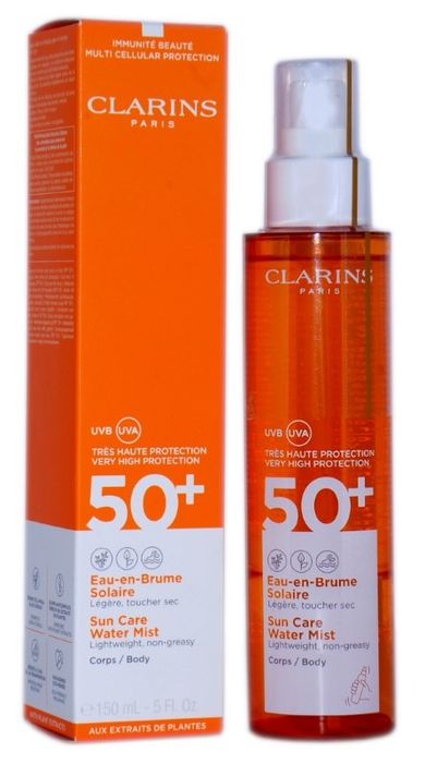 Clarins, Sun Care Water Mist SPF50+, olejek do opalania, spray, 150 ml