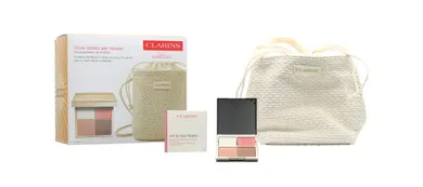 Clarins, zestaw: paleta do makijażu twarzy, 12g + kosmetyczka