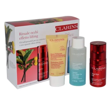 Clarins, zestaw, Total Eye Lift, krem pod oczy, 15 ml + płyn do demakijażu oczu, 50 ml + tusz do rzęs, 3 ml