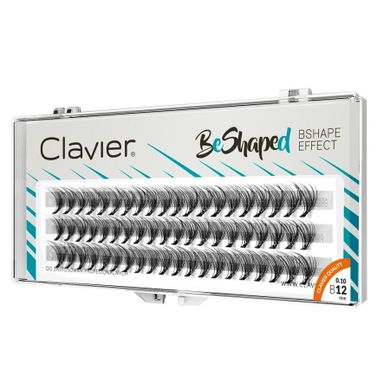 Clavier, BeShaped, jedwabne kępki rzęs skręt B 10D, 12 mm