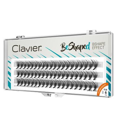 Clavier, BeShaped, jedwabne kępki rzęs skręt B 10D, 6 mm