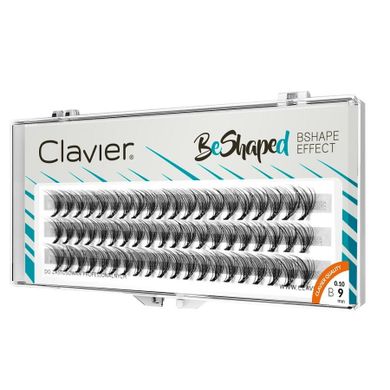 Clavier, BeShaped, jedwabne kępki rzęs skręt B 10D, 9 mm
