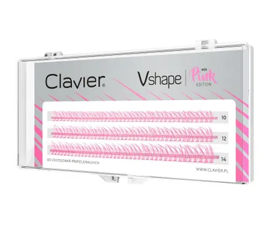 Clavier, Vshape Colour Edition, kępki rzęs, Pink