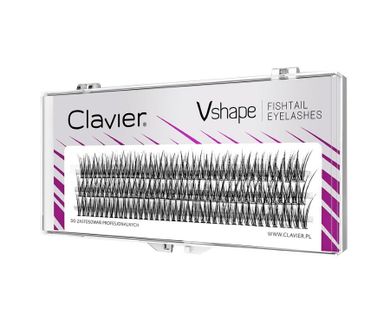 Clavier, Vshape Fishtail Eyelashes, kępki rzęs, 10 mm