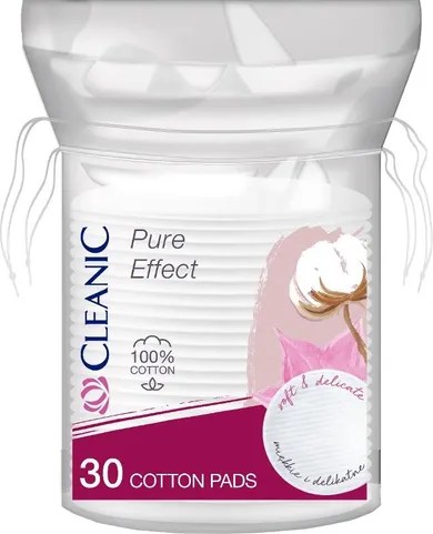 Cleanic, Pure Effect, płatki kosmetyczne, okrągłe, 30 szt.