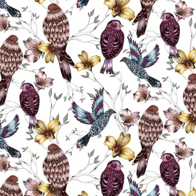 Clear Creations, karnet, kwadrat, Etniczne, ptaki