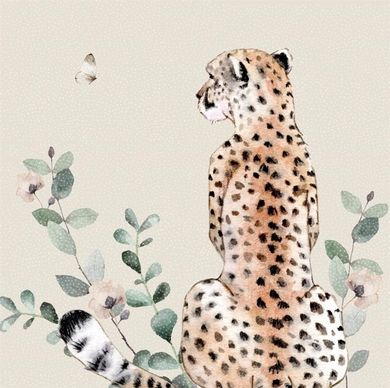 Clear Creations, karnet Swarovski, kwadrat, CL4709 Gepard