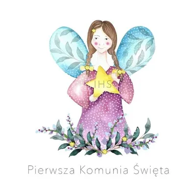 Clear Creations, Swarovski, karnet, kwadrat, Komunia, dziewczynka