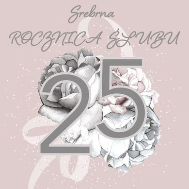 Clear Creations, Swarovski, karnet, kwadrat, Rocznica Ślubu 25