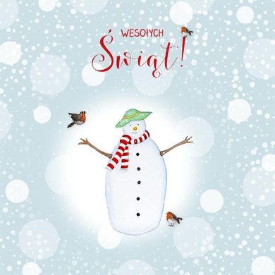 Clear Creations, Swarovski, karnet, kwadrat, Święta, Bałwan