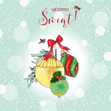 Clear Creations, Swarovski, karnet, kwadrat, Święta, Bombki